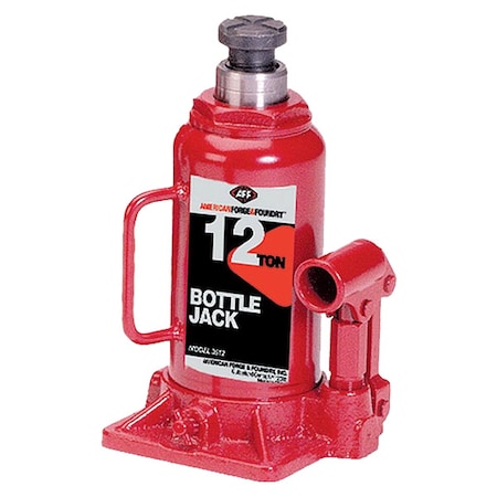 American Forge & Foundry Bottle Jack, 12 ton, Max Lift 17" H 3512