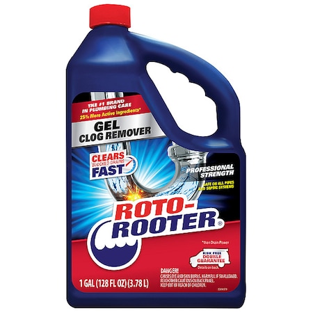 Roto Rooter Gel Clog Remover, Bottle, 128 oz, PK4 351399