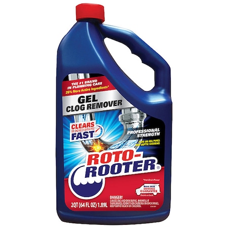 Roto Rooter Gel Clog Remover, Bottle, 64 oz, PK4 351404 | Zoro