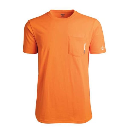 Timberland Pro Men's Base Plate Blended SS Pocket T, 29% Polyester, 71% Cotton, Pullover, Orange, L TB0A1HNSD67