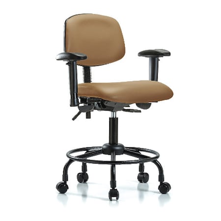 Blue Ridge Ergonomics Bench Chair, RT Tilt, AA Cast, Vinyl, Taupe ...