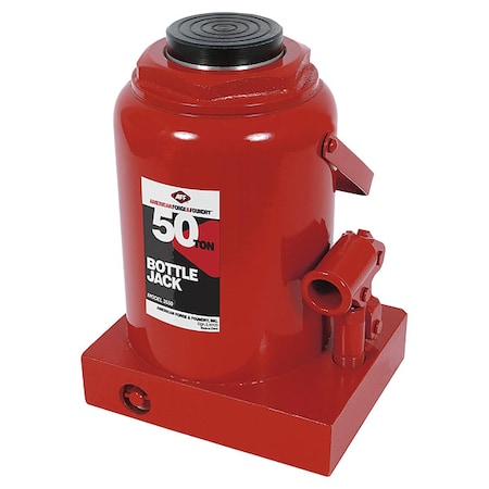 American Forge & Foundry Bottle Jack, 50 ton, Max Lift 19" H 3550