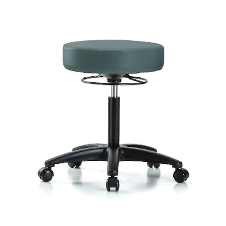Zoro Select Bench Stool, Med, Vinyl, Casters, Blu BR-VMBSO-RG-NF-RC-8546