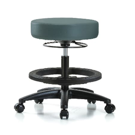 Zoro Select Bench Stool, Med, Vinyl, BF, Casters, Blu BR-VMBSO-RG-BF-RC-8546