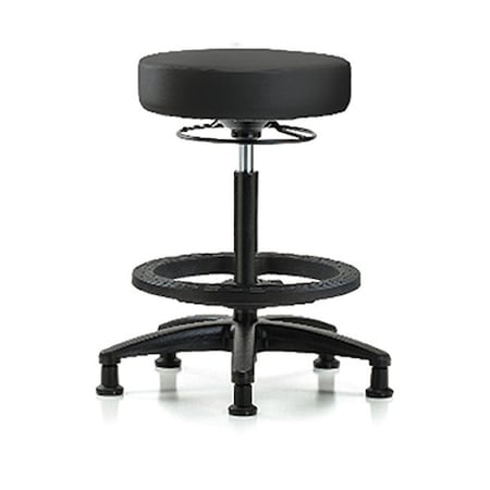 Zoro Select Bench Stool, Hi, Vinyl, BF, Glides, BLK BR-VHBSO-RG-BF-RG-8540