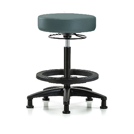Zoro Select Bench Stool, Hi, Vinyl, BF, Glides, Blu BR-VHBSO-RG-BF-RG-8546