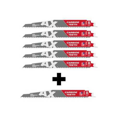 MILWAUKEE TOOL Reciprocating Saw Blade, Blade 1 in L 48-00-5526, 48-00-5226