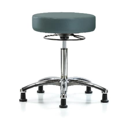 Zoro Select Bench Stool, Med, Chrom, Vinyl, Glides, Blu BR-VMBSO-CR-NF-RG-8546