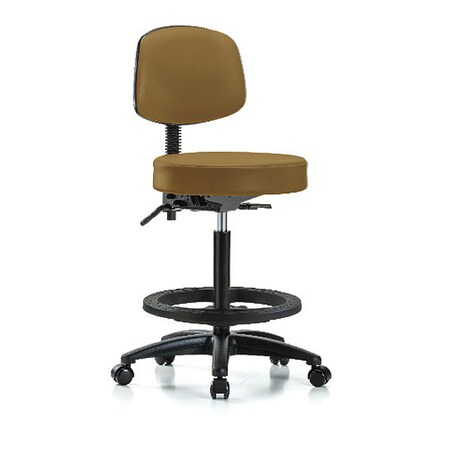 Blue Ridge Ergonomics Bench Stool, Hi, Vinl, Bk, Tilt, BF, Cast, Euc BR ...