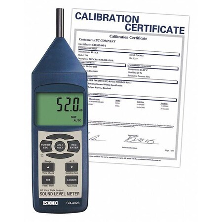 Reed Instruments Sound Level Meter, SD Datalogger w/NIST SD-4023-NIST