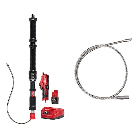 Milwaukee Tool M12 TRAPSNAKE 4' Urinal Auger + TRAPSNAKE 4' Urinal Auger Cable 3574-21, 48-53-3574
