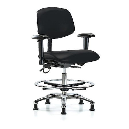 Zoro Select Ergonomic Chair, Adjustable Arms, 21-1/2" to 29" Height, Black BR-ESD-VMBCH-CR-T0-A1-CF-EG-ESDBLK