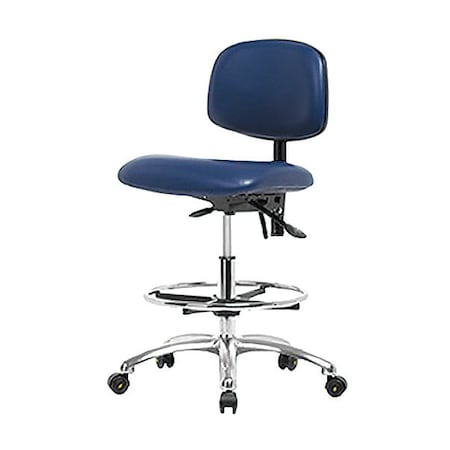 Zoro Select Ergonomic Chair, No Arms, 21-1/2" to 29" Height, Blue BR-ESD-VMBCH-CR-T1-A0-CF-EC-ESDBLU