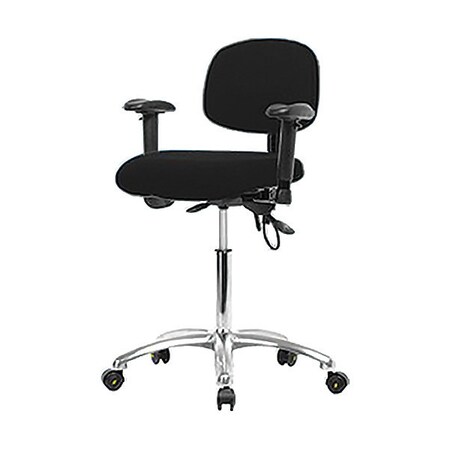 Zoro Select Ergonomic Chair, Adjustable Arms, 21-1/2" to 29" Height, Black BR-ESD-FMBCH-CR-T1-A1-NF-EC-ESDBLK
