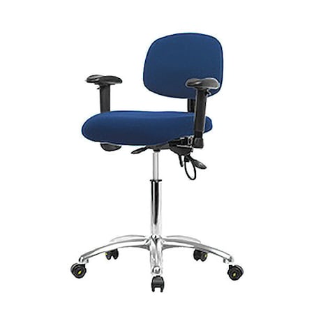 Zoro Select Ergonomic Chair, Adjustable Arms, 21-1/2" to 29" Height, Blue BR-ESD-FMBCH-CR-T1-A1-NF-EC-ESDBLU