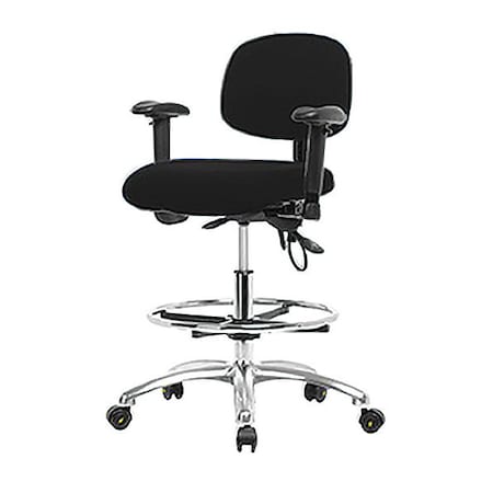 Zoro Select Ergonomic Chair, Adjustable Arms, 21-1/2" to 29" Height, Black BR-ESD-FMBCH-CR-T1-A1-CF-EC-ESDBLK
