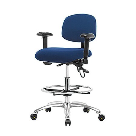 Zoro Select Ergonomic Chair, Adjustable Arms, 21-1/2" to 29" Height, Blue BR-ESD-FMBCH-CR-T1-A1-CF-EC-ESDBLU