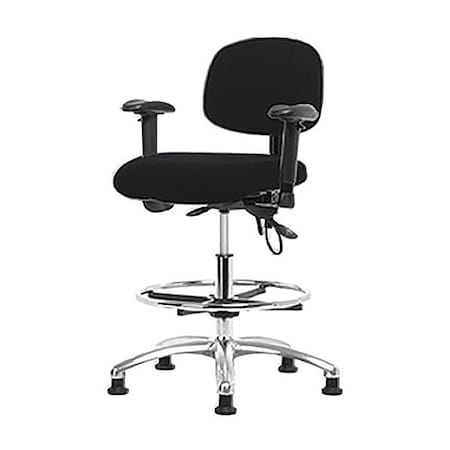 Zoro Select Ergonomic Chair, Adjustable Arms, 21-1/2" to 29" Height, Black BR-ESD-FMBCH-CR-T1-A1-CF-EG-ESDBLK