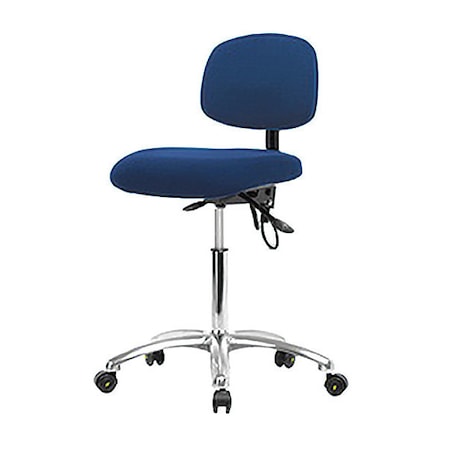 Zoro Select Ergonomic Chair, No Arms, 21-1/2" to 29" Height, Blue BR-ESD-FMBCH-CR-T1-A0-NF-EC-ESDBLU