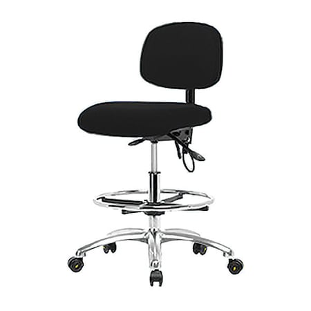 Zoro Select Ergonomic Chair, No Arms, 21-1/2" to 29" Height, Black BR-ESD-FMBCH-CR-T1-A0-CF-EC-ESDBLK