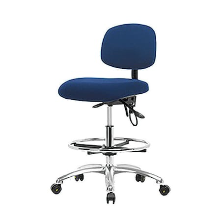 Zoro Select Ergonomic Chair, No Arms, 21-1/2" to 29" Height, Blue BR-ESD-FMBCH-CR-T1-A0-CF-EC-ESDBLU
