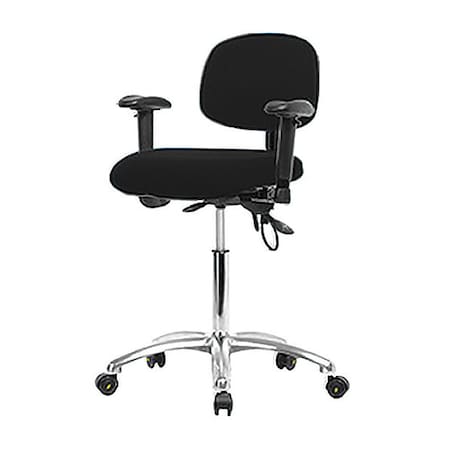 Zoro Select Ergonomic Chair, Adjustable Arms, 21-1/2" to 29" Height, Black BR-ESD-FMBCH-CR-T0-A1-NF-EC-ESDBLK