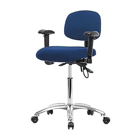 Zoro Select Ergonomic Chair, Adjustable Arms, 21-1/2" to 29" Height, Blue BR-ESD-FMBCH-CR-T0-A1-NF-EC-ESDBLU