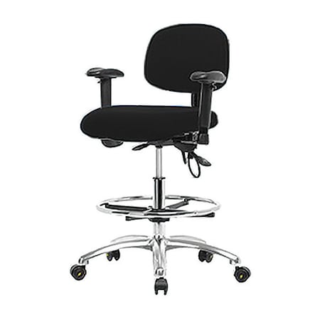 Zoro Select Ergonomic Chair, Adjustable Arms, 21-1/2" to 29" Height, Black BR-ESD-FMBCH-CR-T0-A1-CF-EC-ESDBLK