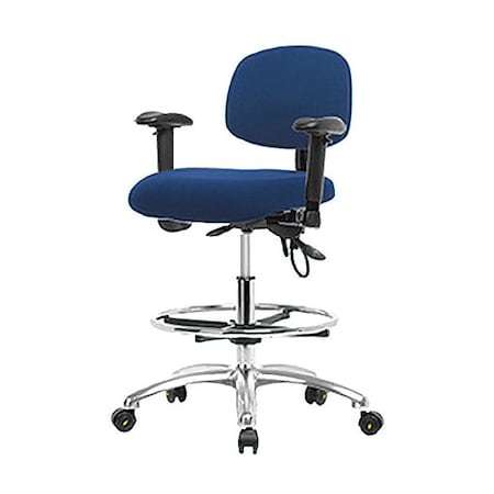 Zoro Select Ergonomic Chair, Adjustable Arms, 21-1/2" to 29" Height, Blue BR-ESD-FMBCH-CR-T0-A1-CF-EC-ESDBLU