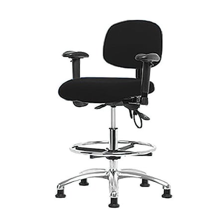 Zoro Select Ergonomic Chair, Adjustable Arms, 21-1/2" to 29" Height, Black BR-ESD-FMBCH-CR-T0-A1-CF-EG-ESDBLK