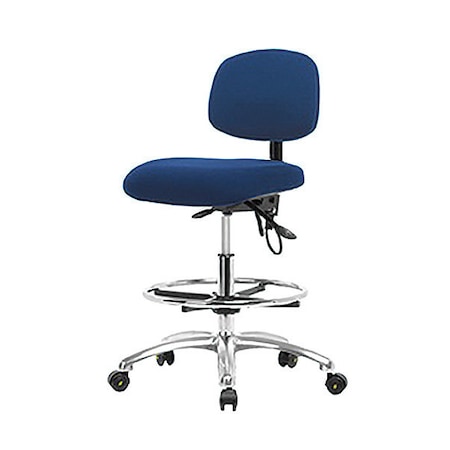 Zoro Select Ergonomic Chair, No Arms, 21-1/2" to 29" Height, Blue BR-ESD-FMBCH-CR-T0-A0-CF-EC-ESDBLU