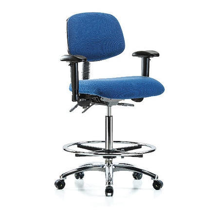 Zoro Select Ergonomic Chair, Adjustable Arms, 26-1/4" to 36" Height, Blue BR-ESD-FHBCH-CR-T1-A1-CF-EC-ESDBLU