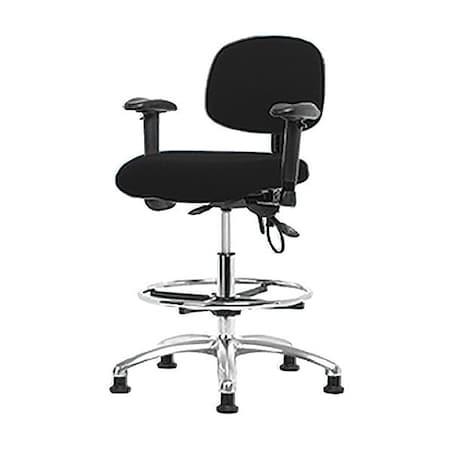 Zoro Select Ergonomic Chair, Adjustable Arms, 26-1/4" to 36" Height, Black BR-ESD-FHBCH-CR-T1-A1-CF-EG-ESDBLK