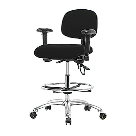 Zoro Select Ergonomic Chair, Adjustable Arms, 26-1/4" to 36" Height, Black BR-ESD-FHBCH-CR-T0-A1-CF-EC-ESDBLK
