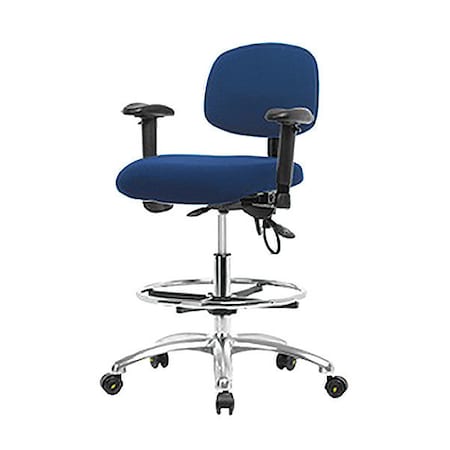 Zoro Select Ergonomic Chair, Adjustable Arms, 26-1/4" to 36" Height, Blue BR-ESD-FHBCH-CR-T0-A1-CF-EC-ESDBLU