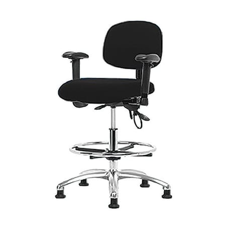 Zoro Select Ergonomic Chair, Adjustable Arms, 26-1/4" to 36" Height, Black BR-ESD-FHBCH-CR-T0-A1-CF-EG-ESDBLK