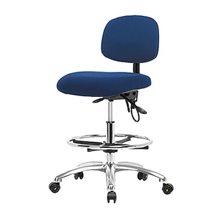 Zoro Select Ergonomic Chair, No Arms, 26-1/4" to 36" Height, Blue BR-ESD-FHBCH-CR-T0-A0-CF-EC-ESDBLU