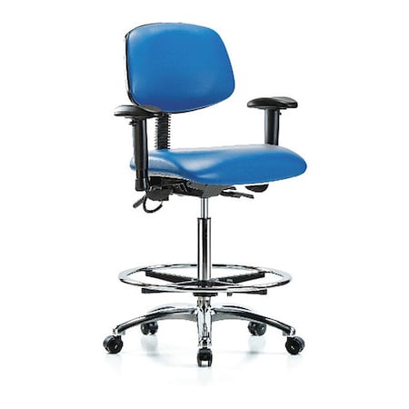 Zoro Select Ergonomic Chair, Adjustable Arms, 26-1/4" to 36" Height, Blue BR-ESD-VHBCH-CR-T0-A1-CF-EC-ESDBLU