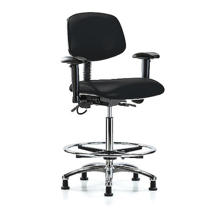 Zoro Select Ergonomic Chair, Adjustable Arms, 26-1/4" to 36" Height, Black BR-ESD-VHBCH-CR-T0-A1-CF-EG-ESDBLK