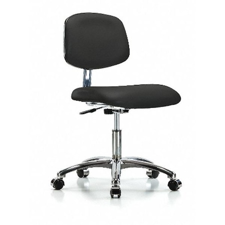 Zoro Select Clean Room Chair Ergonomic Chair, 18-1/2" to 23-3/4" Height, Vinyl, Black BR-CLR-VDHCH-CR-CC-8540