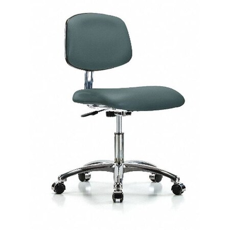 Zoro Select Clean Room Chair Ergonomic Chair, 18-1/2" to 23-3/4" Height, Vinyl, Colonial Blue BR-CLR-VDHCH-CR-CC-8546