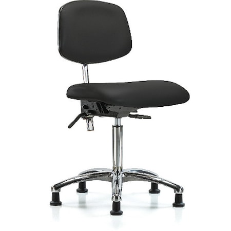 Zoro Select Clean Room Chair Ergonomic Chair, No Arms, 21-1/2" to 29" Height, Vinyl, Black BR-NCR-VMBCH-CR-T1-A0-NF-RG-8540