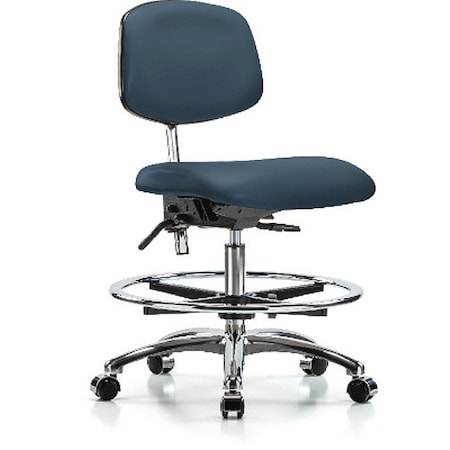 Blue Ridge Ergonomics Clean Room Chair, 22" to 29" Height, No Arms, Sapphire BR-NCR-VMBCH-CR-T0-A0-CF-CC-8544