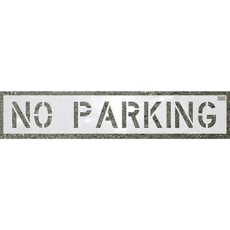 C.H. Hanson Stencil, No Parking, 4 in Character Height, Highway Gothic Font, Polyethylene, White, 1 Pieces 70000