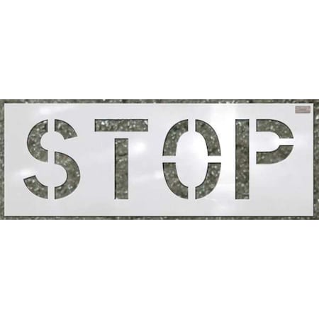 C.H. Hanson Stencil, Stop, 24 in Character Height, Highway Gothic Font, Polyethylene, White, 1 Pieces 70063