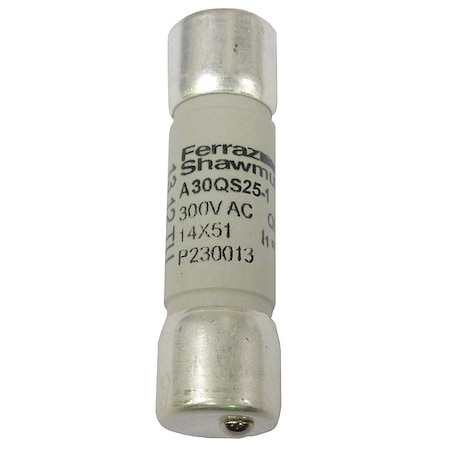 Mersen Semiconductor Fuse, 25A, Fast-Acting, 300V AC, Cylindrical P230013