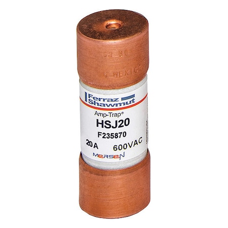 Mersen UL Class Fuse, J Class, Very Fast-Acting, 20A, 600V AC, Non-Indicating HSJ20