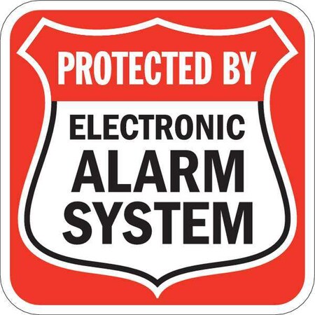 Lyle Protected By Electronic Alarm System, 12 in x 12 in, Square, Aluminum, T1-1082-EG_12x12 T1-1082-EG_12x12