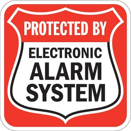 Lyle Protected By Electronic Alarm System, 12 in x 12 in, Square, Aluminum, T1-1082-HI_12x12 T1-1082-HI_12x12