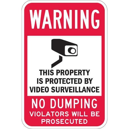 Lyle WarningThis Property Protected No Dumping, 18 in x 12 in, Aluminum, T1-1092-EG_12x18 T1-1092-EG_12x18